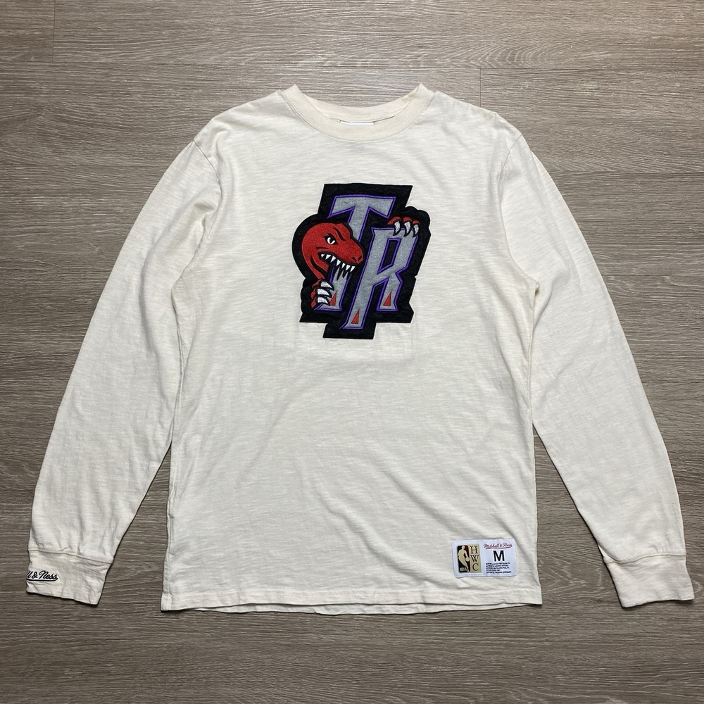Mitchell and Ness Toronto Raptors Long Sleeve Shirt Men's M White NBA Basketball